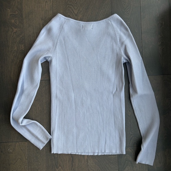 Hudson North Soft Blue V-Neck Sweater - Picture 6 of 8